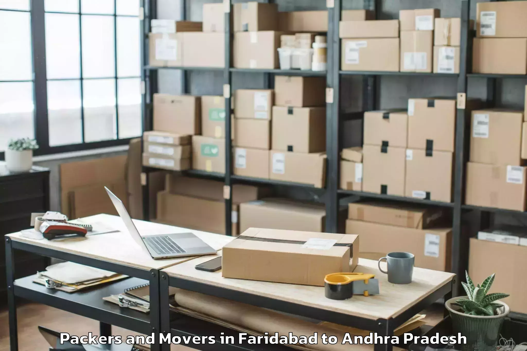 Quality Faridabad to Nidamanur Packers And Movers